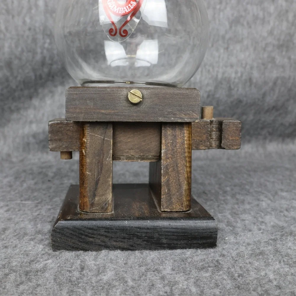 Vintage The Candy Man Wooden 1 Cent Gumball Machine Glass Globe USA Dispenser